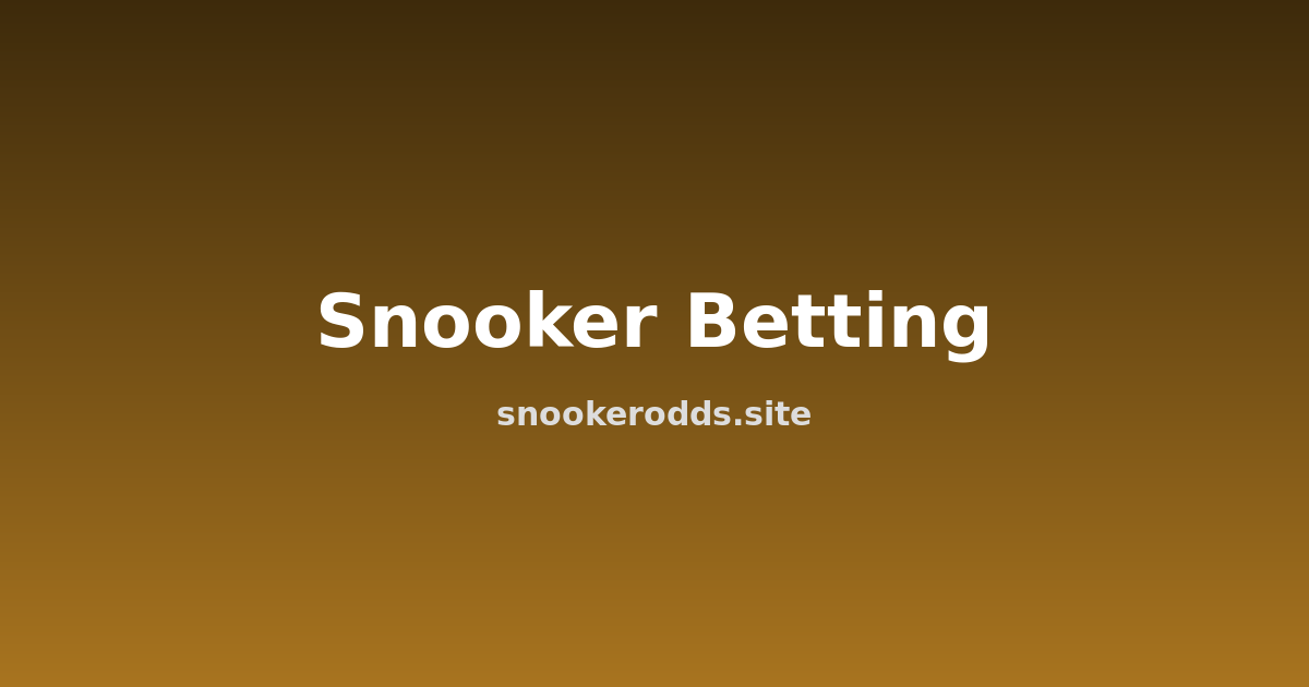 斯諾克世界錦標賽賠率分析：主要競爭者勝率走勢與市場預測研究